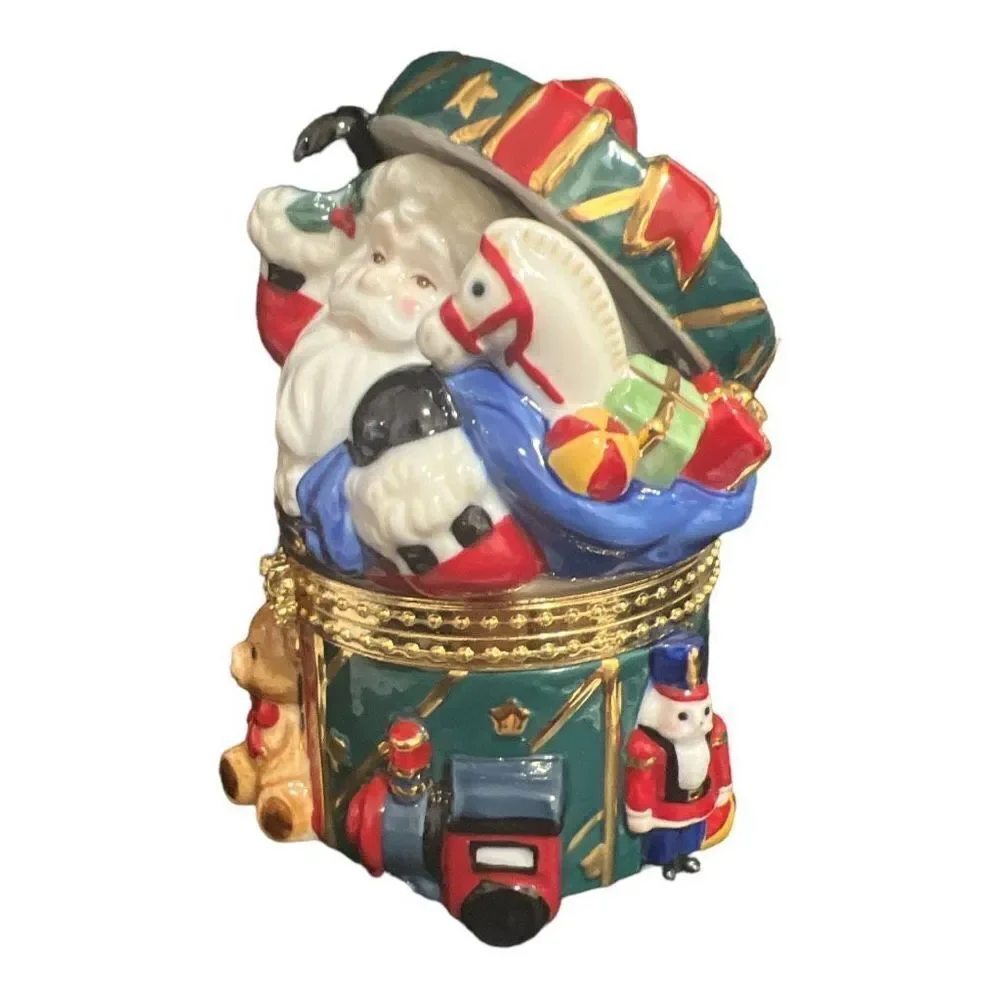 Traditions decorative, porcelain Christmas trinket box